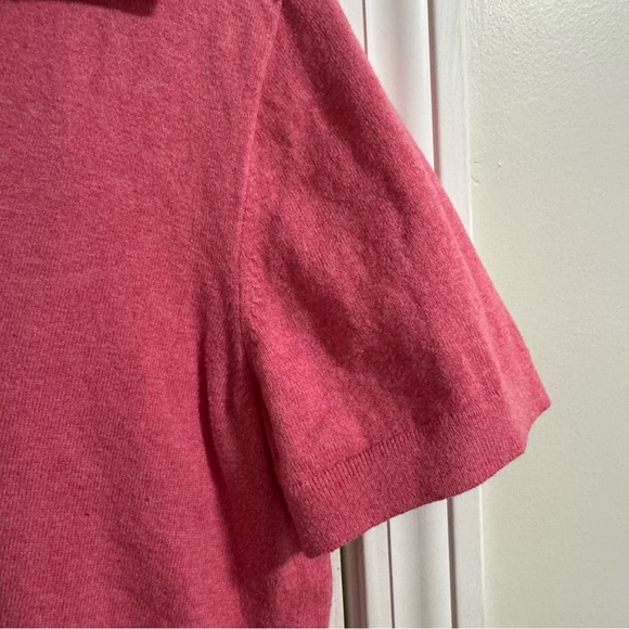 J CREW Short-Sleeve Cotton-Blend Sweater-Polo in Amaranth Pink Size M - Picture 6 of 11
